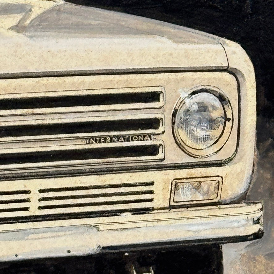 International Scout Illustration Art Drawing Robert Preis Vintage Truck