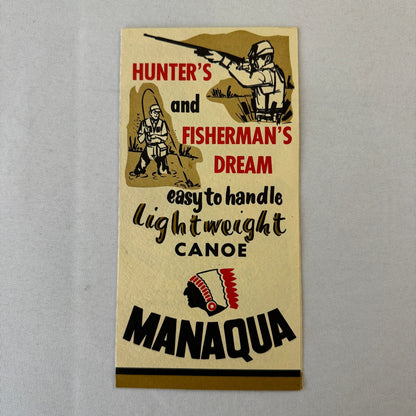 Vintage Manaqua Canoe Boat Advertising Brochure Catalog