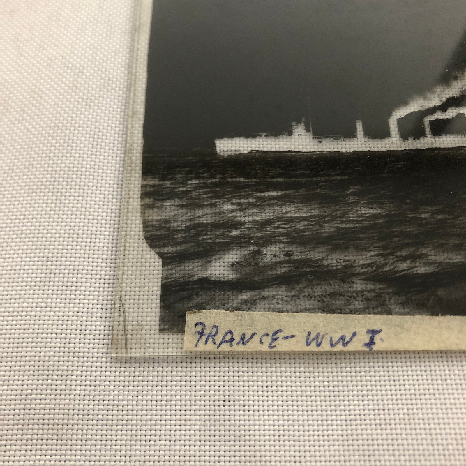 Antique Glass Plate Lantern Slide WW1 Navy Ship Military Boat World War I