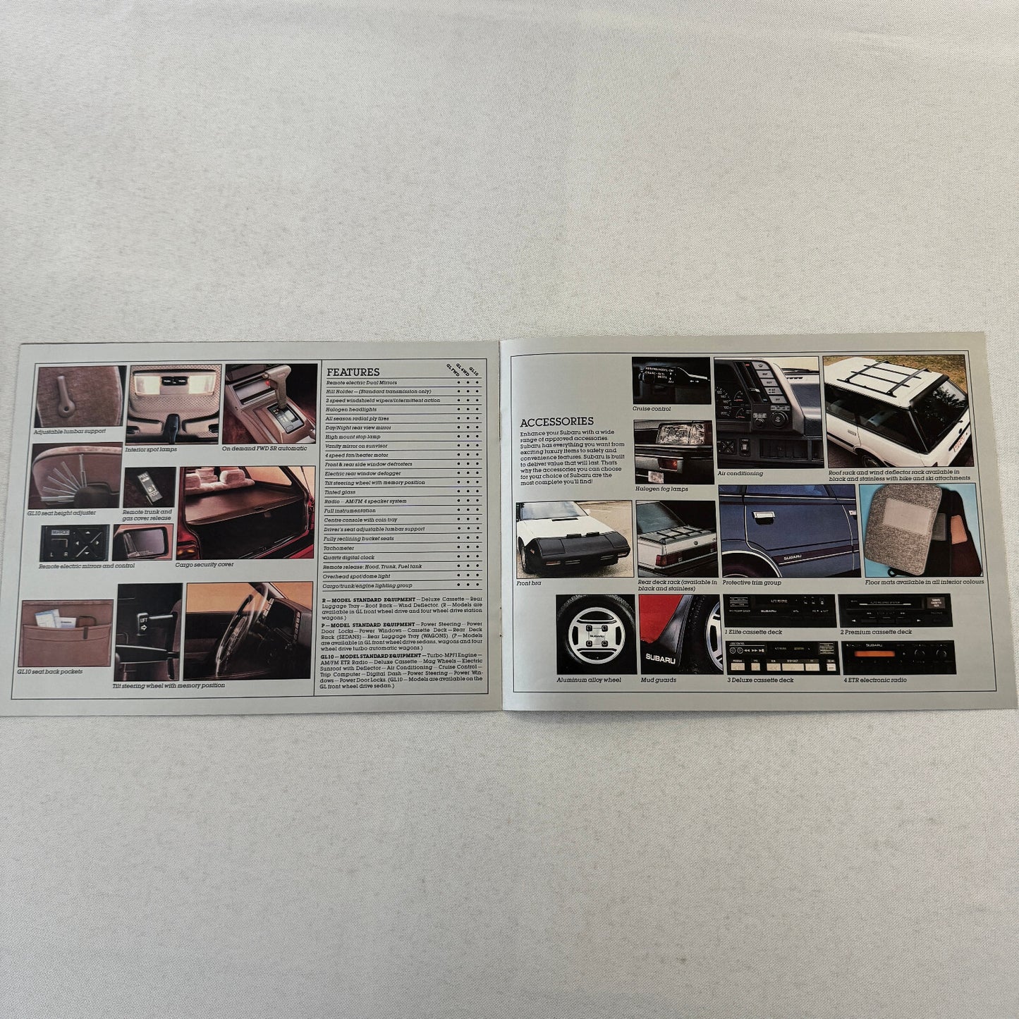 1986 Subaru Car Sales Brochure Catalog Advertising GL Sedan Wagon XT Coupe