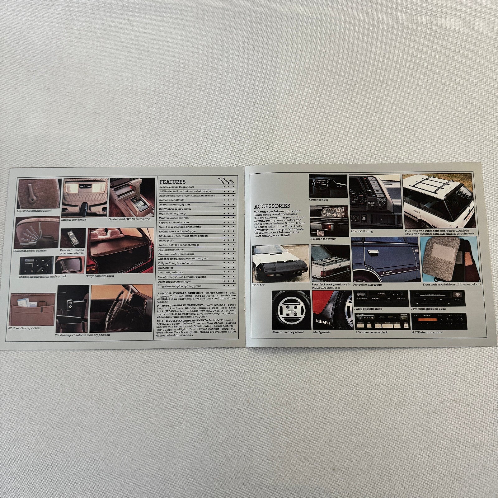 1986 Subaru Car Sales Brochure Catalog Advertising GL Sedan Wagon XT Coupe