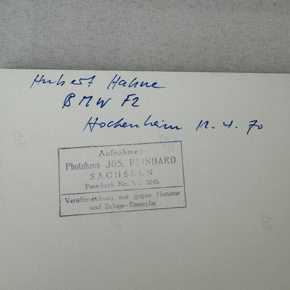 Hubert Hahne BMW F2 Formula 2 Hockenheim Racing Photo Photograph