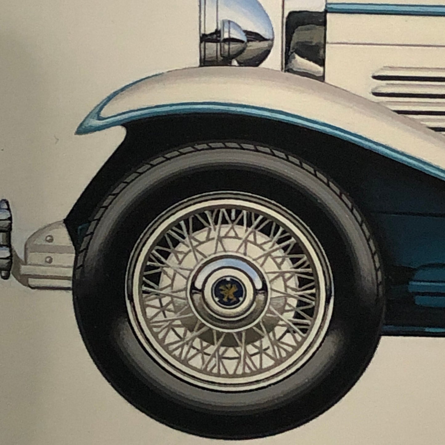 1930 Stoewer Type G15 Sport Cabriolet Car Illustration Art Drawing Hand Drawn