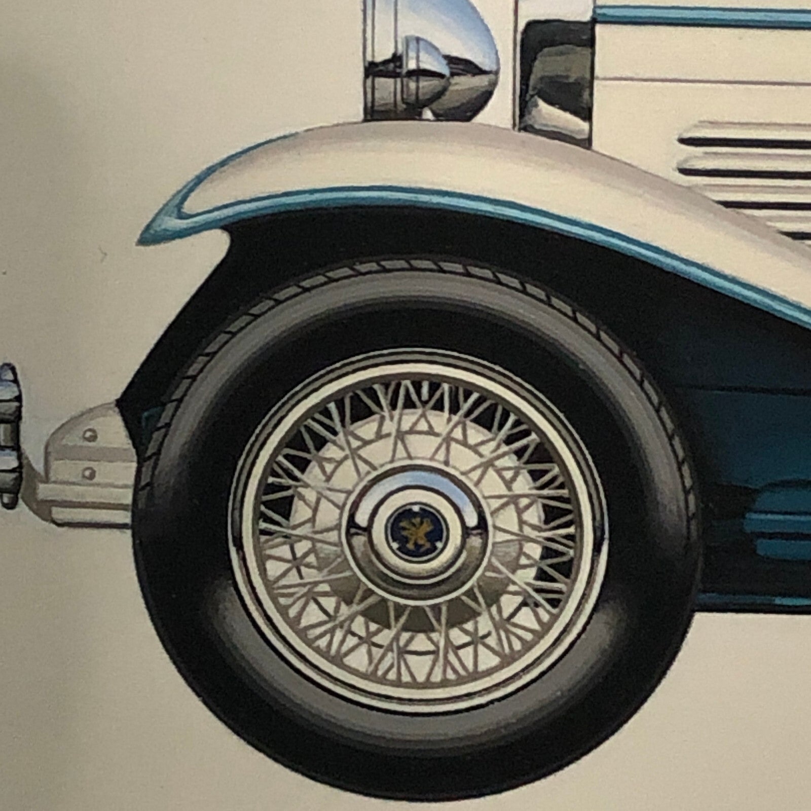 1930 Stoewer Type G15 Sport Cabriolet Car Illustration Art Drawing Hand Drawn