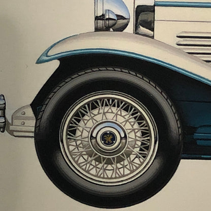 1930 Stoewer Type G15 Sport Cabriolet Car Illustration Art Drawing Hand Drawn