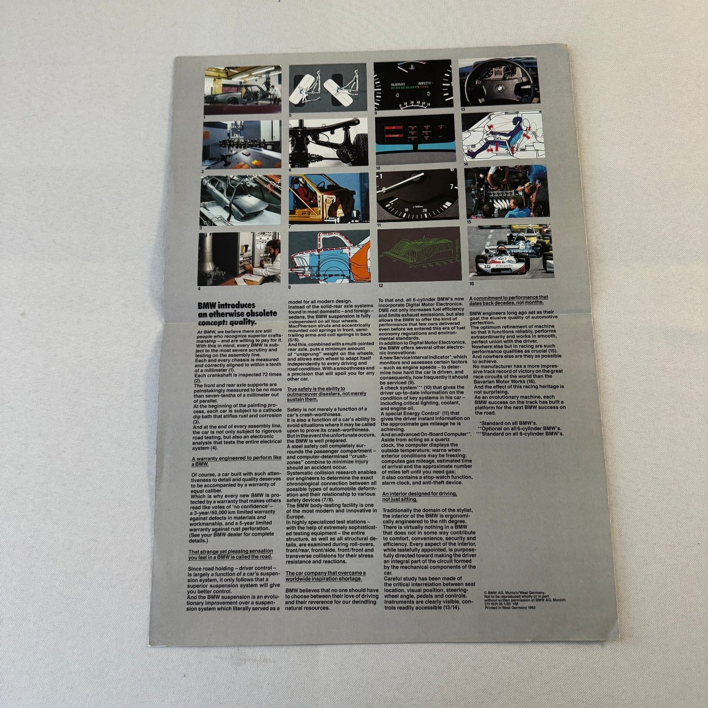 1983 BMW Sales Brochure Catalog 318i 528e 533i 633 CSi 733i 633CSi