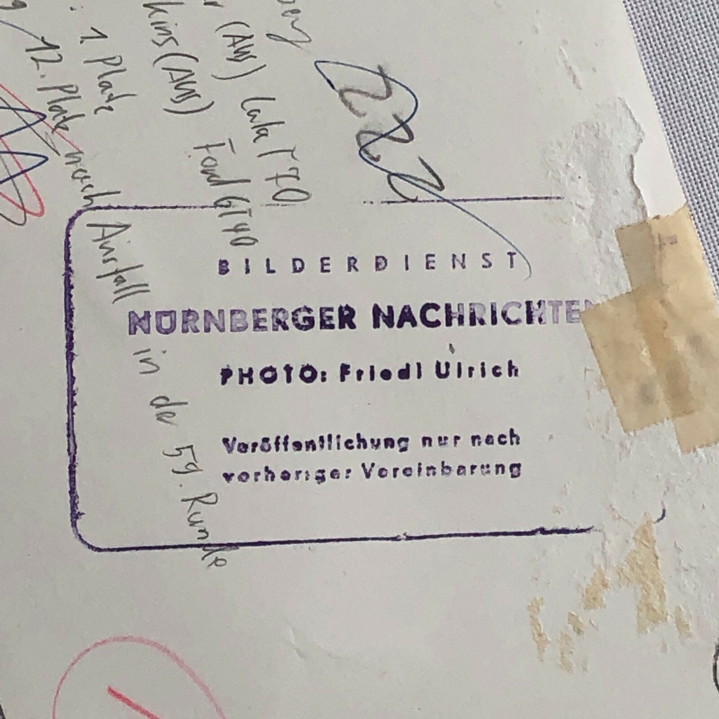 Vintage 1967 Ford GT40 and Lola T70 Racing Photo Photograph Norisring Circuit 