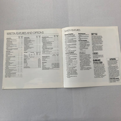 1987 Chevrolet Beretta Sales Brochure Catalog Advertising