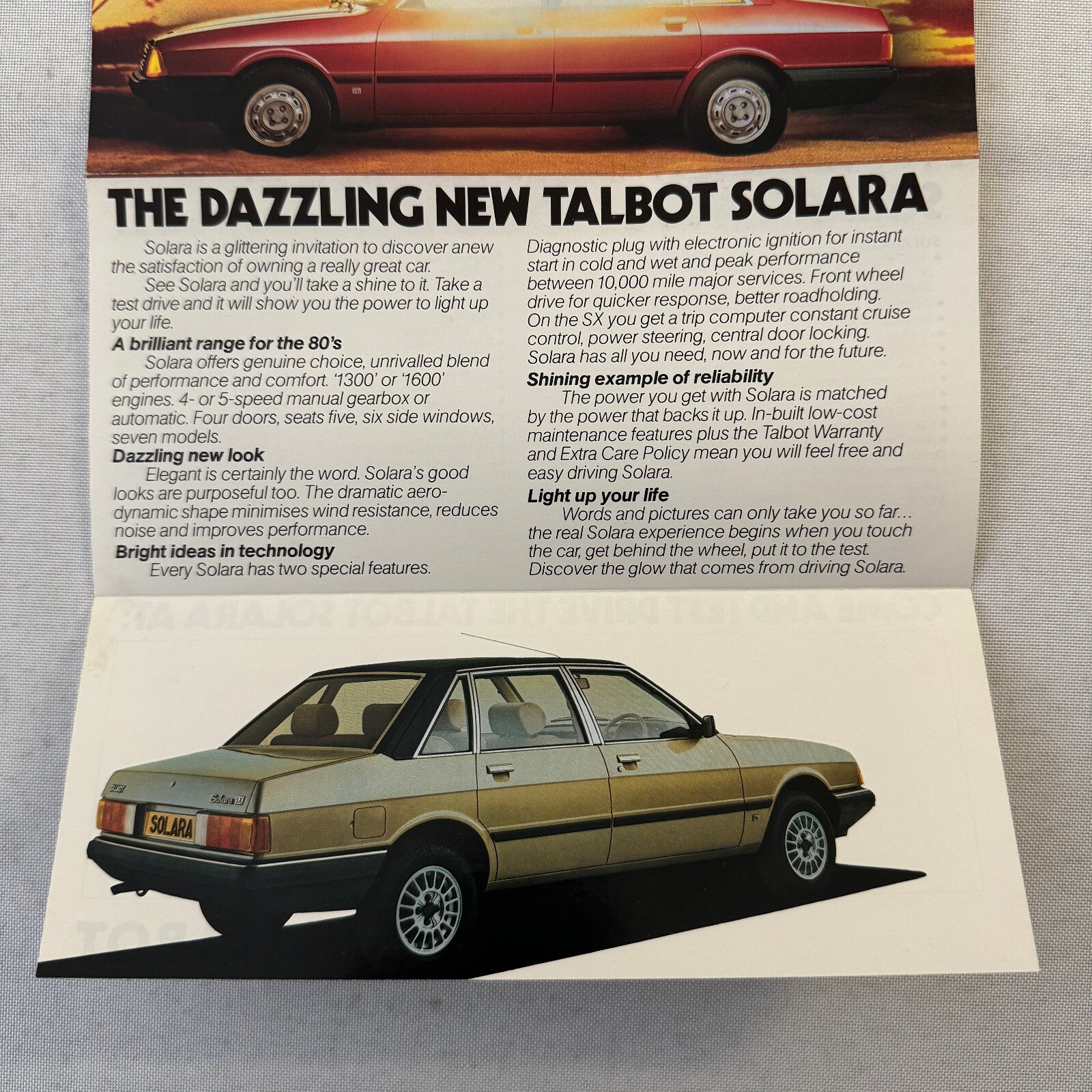 Talbot Solara Car Sales Brochure Catalog Advertising Vintage