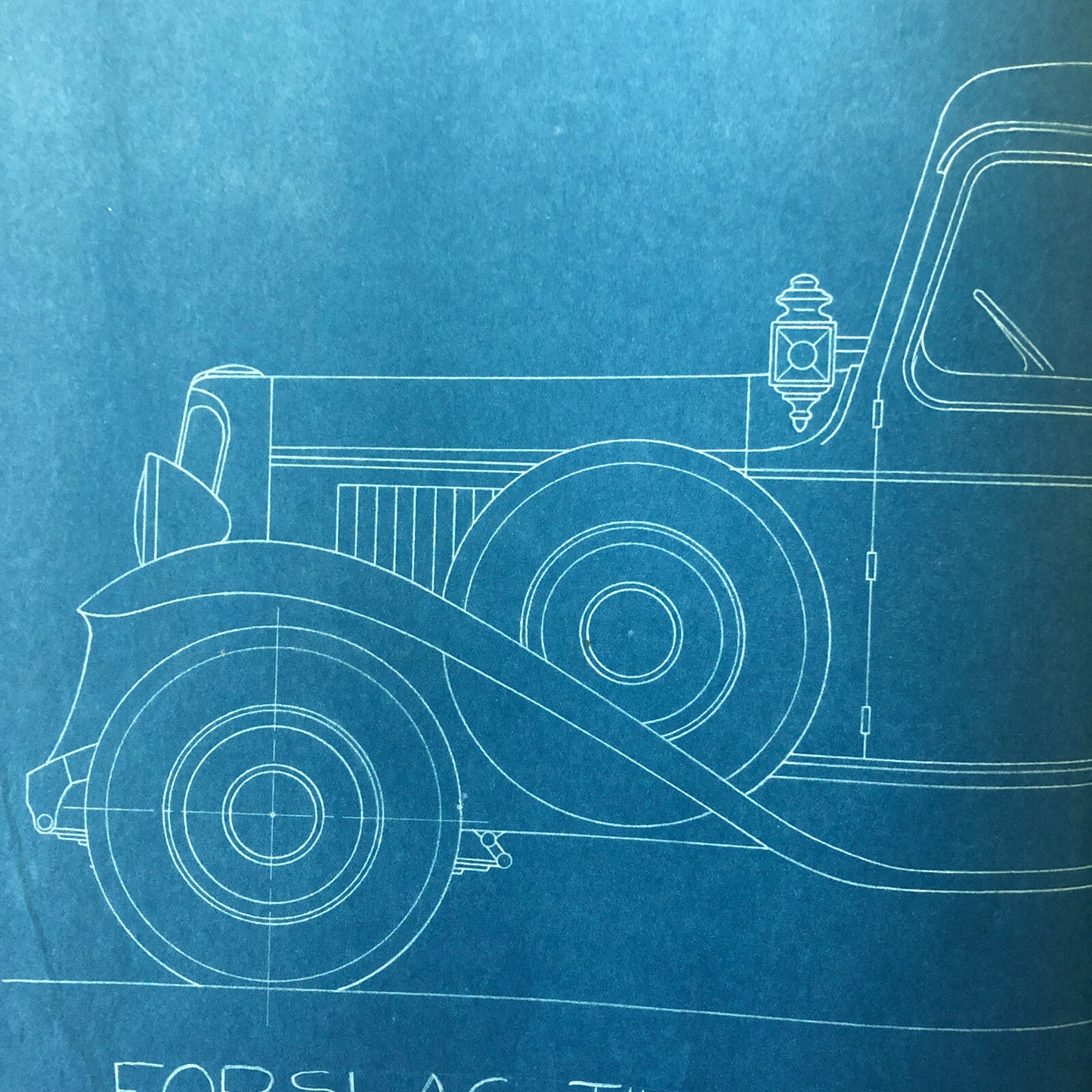 1932 Coachbuilder Car Design Blueprint Rendering Blue Print Taxi Body Style