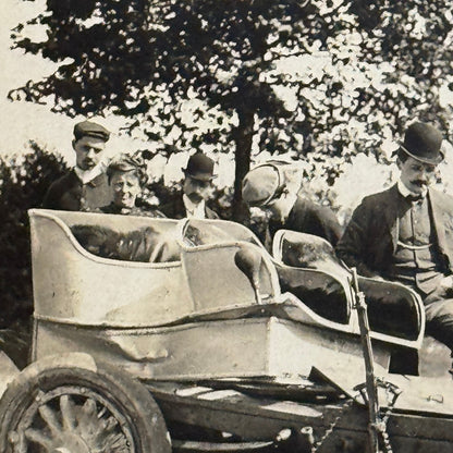 Vintage Photo Photograph Print People with Early Automobile Car Jalopy Wrecked