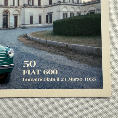 1955 Fiat 600 Italian Postcard Post Card Collectible Numbered 2005