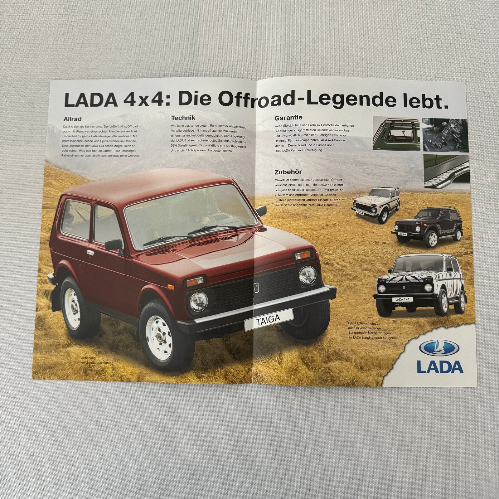 Lada Niva Car Sales Brochure Catalog GERMAN Text European Market Taiga Special +