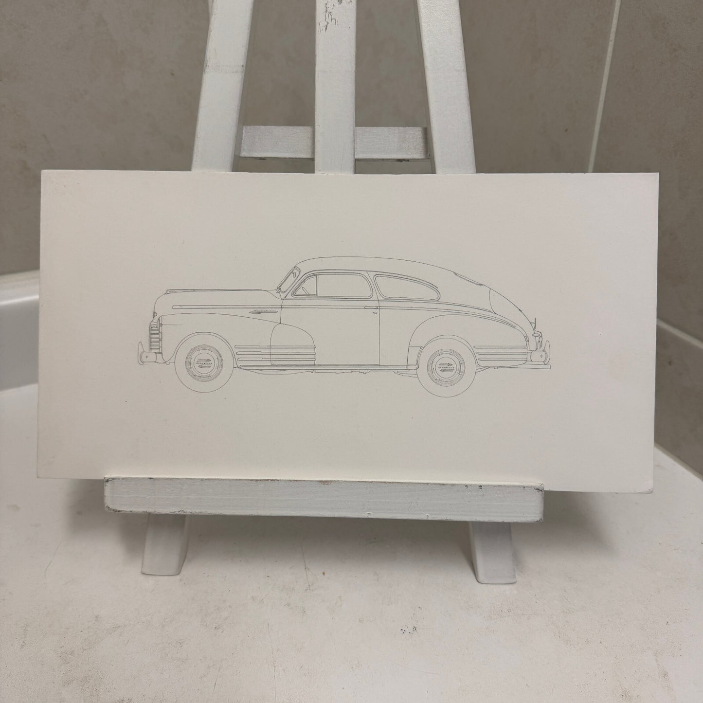 1942 Chevrolet Fleetline Aerosedan Illustration Art Drawing Hand Drawn