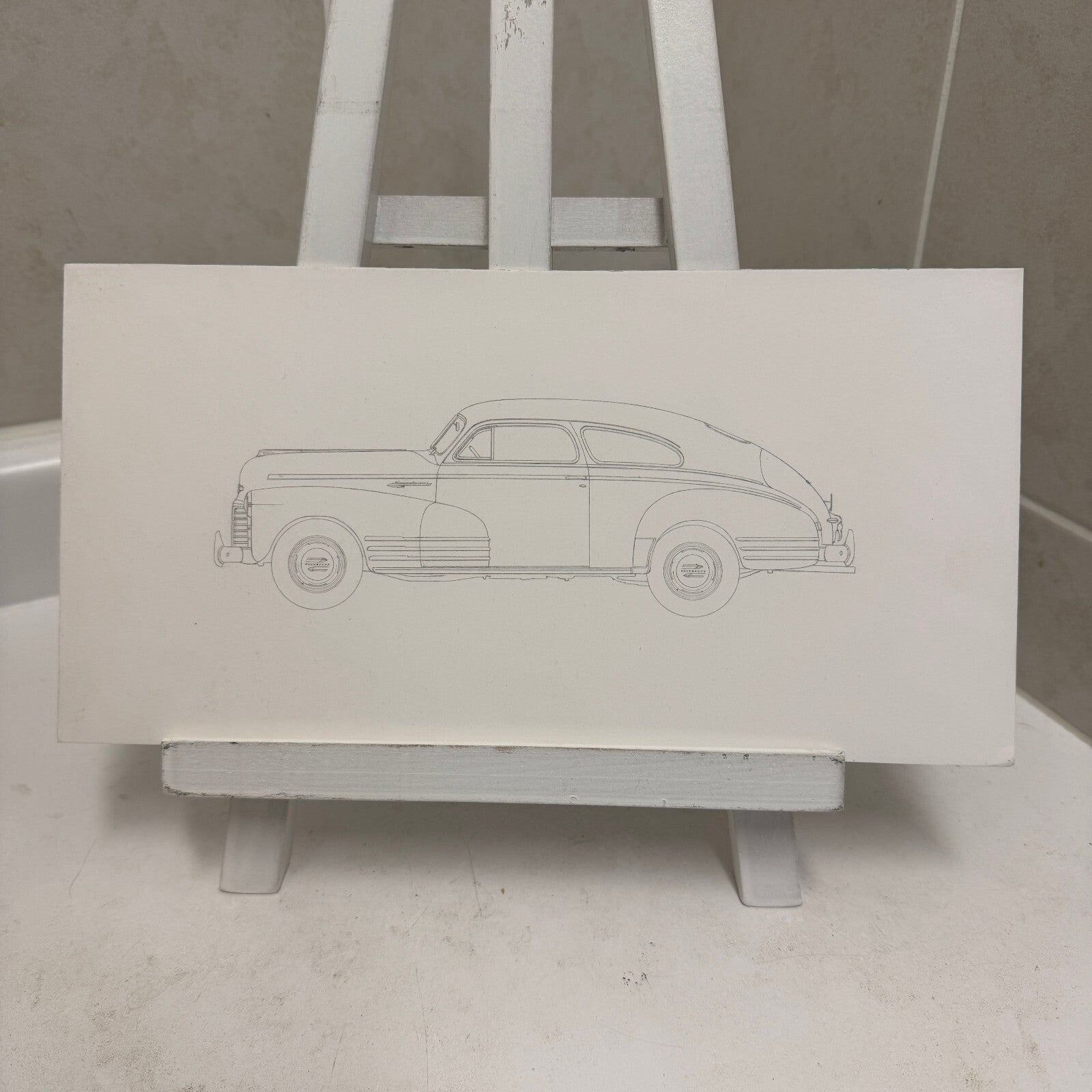 1942 Chevrolet Fleetline Aerosedan Illustration Art Drawing Hand Drawn