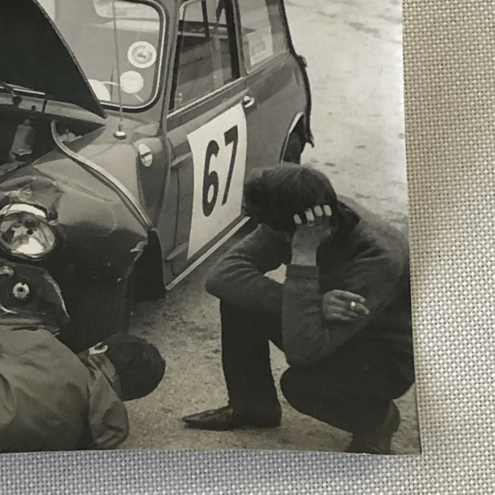 Vintage MINI Racing Car Photo Photograph Print - Wrecked Car 