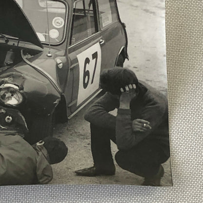 Vintage MINI Racing Car Photo Photograph Print - Wrecked Car 