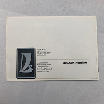 Lada 2107 Car Sales Brochure Catalog GERMAN Text European Market
