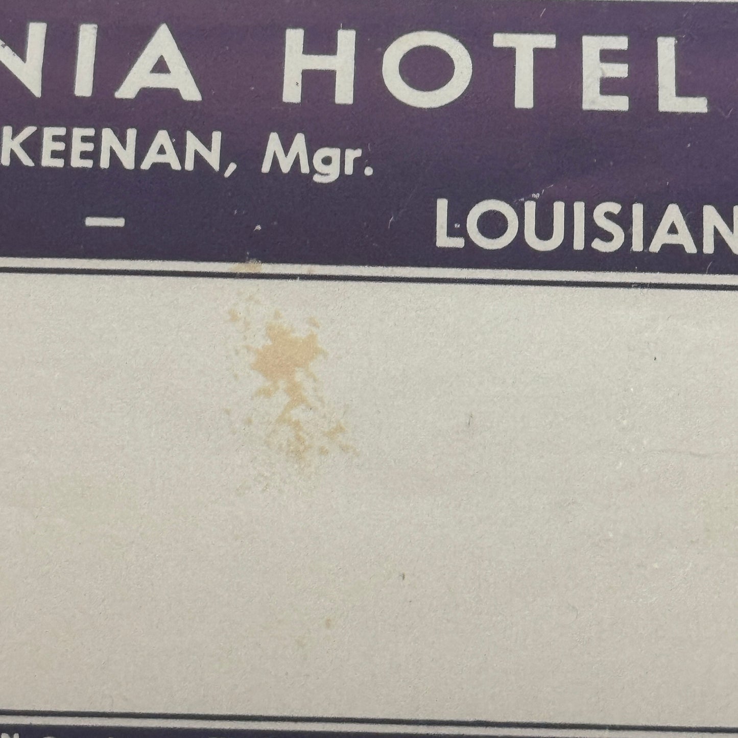 Vintage Hotel Travel Luggage Label Virginia Hotel Monroe Louisiana LA