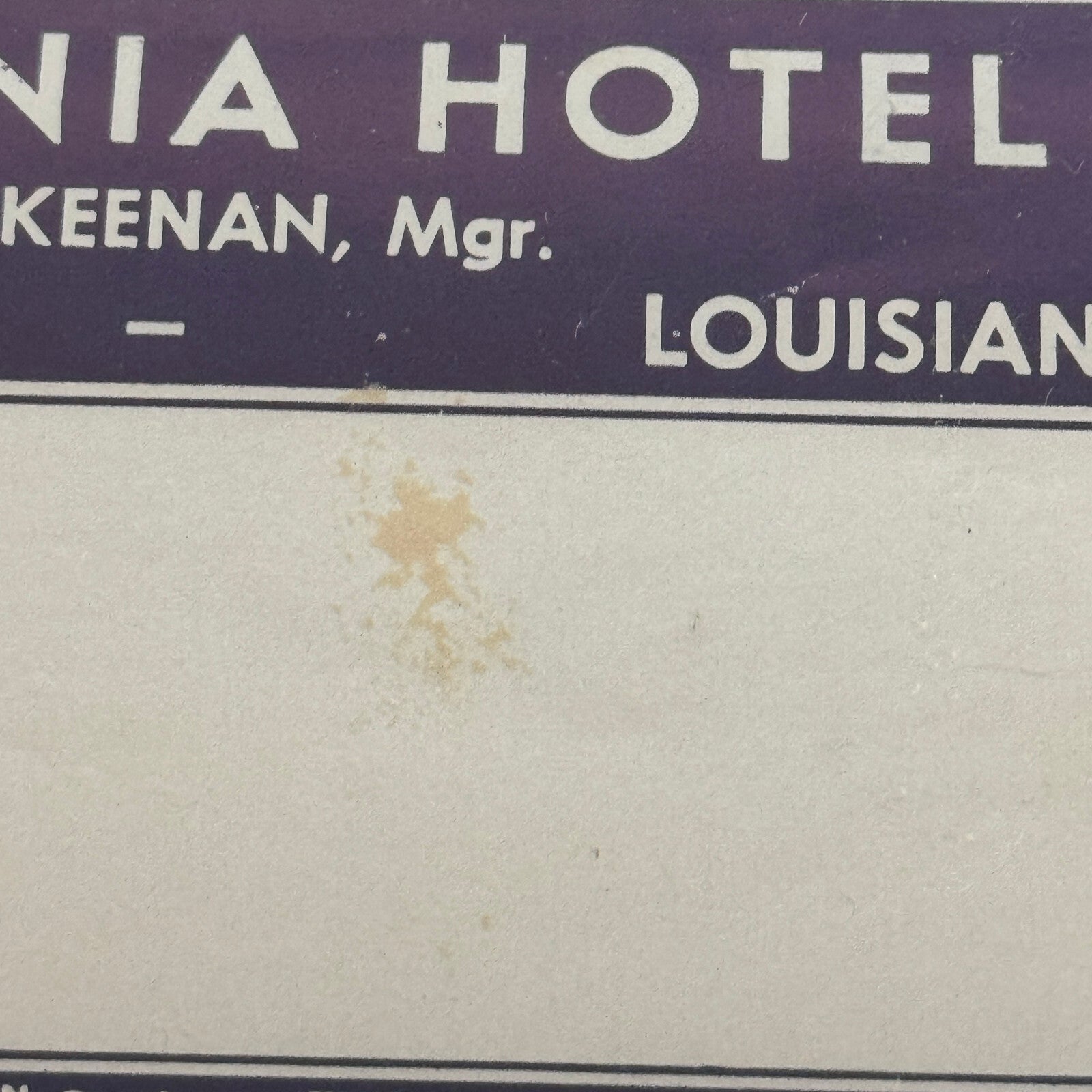 Vintage Hotel Travel Luggage Label Virginia Hotel Monroe Louisiana LA