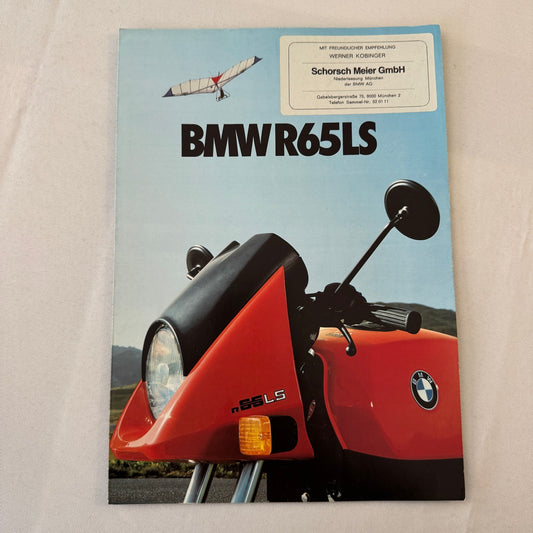 Vintage BMW R65LS Motorcycle Sales Brochure Catalog R65 LS Bike GERMAN