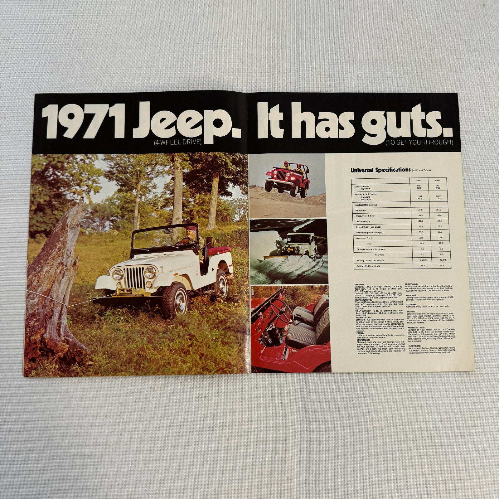 1971 Jeep Sales Brochure Catalog Universal Wagoneer Gladiator Jeepster Commando