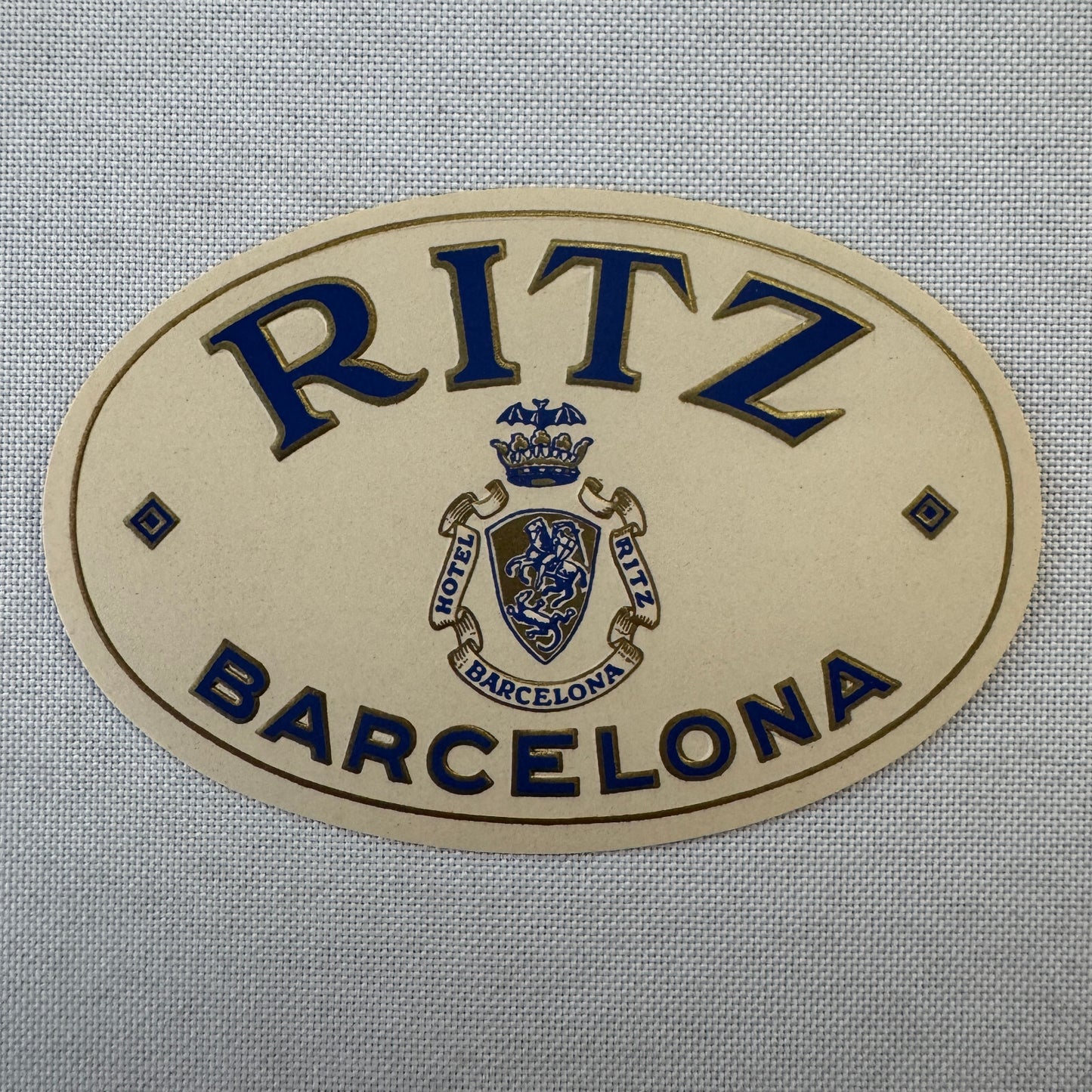 Vintage Hotel Travel Label Hotel Ritz Barcelona Spain Espana Spanish
