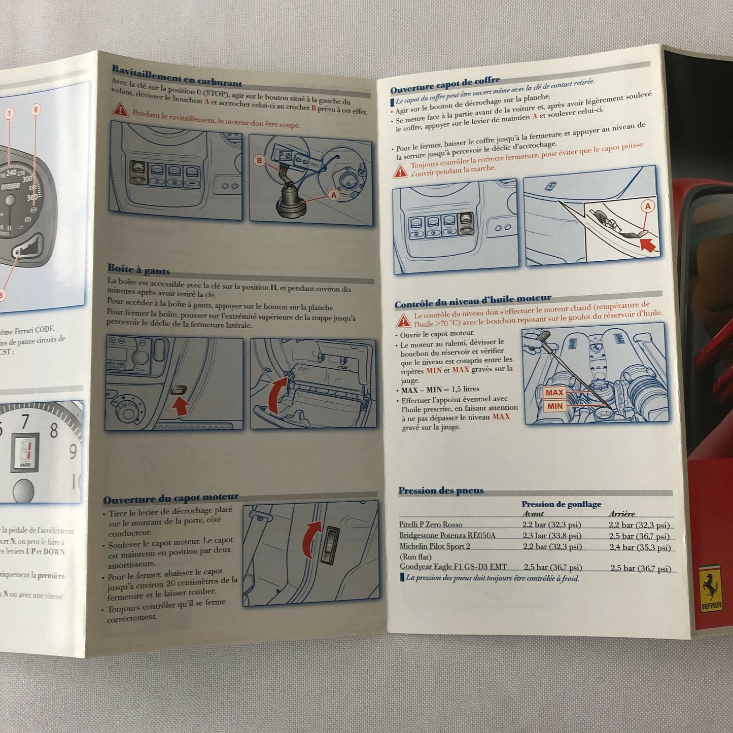 Ferrari F430 430 Quick Reference Guide Owners Manual - FRENCH TEXT 