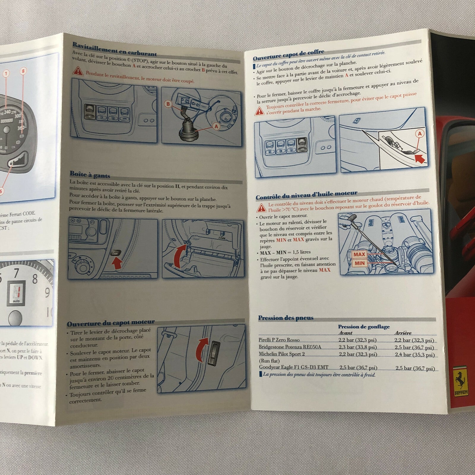 Ferrari F430 430 Quick Reference Guide Owners Manual - FRENCH TEXT 
