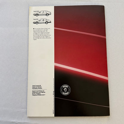 Vintage Saab 900 900i Car Sales Brochure Catalog Saab 1986 1987