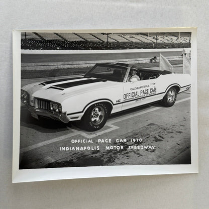 Vintage Indy 500 Racing Photo 1970 Oldsmobile Official Pace Car Photograph