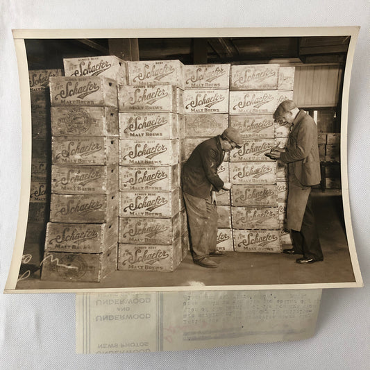 Press Photo Photograph Schaefer Beer Brewery at Prohibition End Underwood Photo