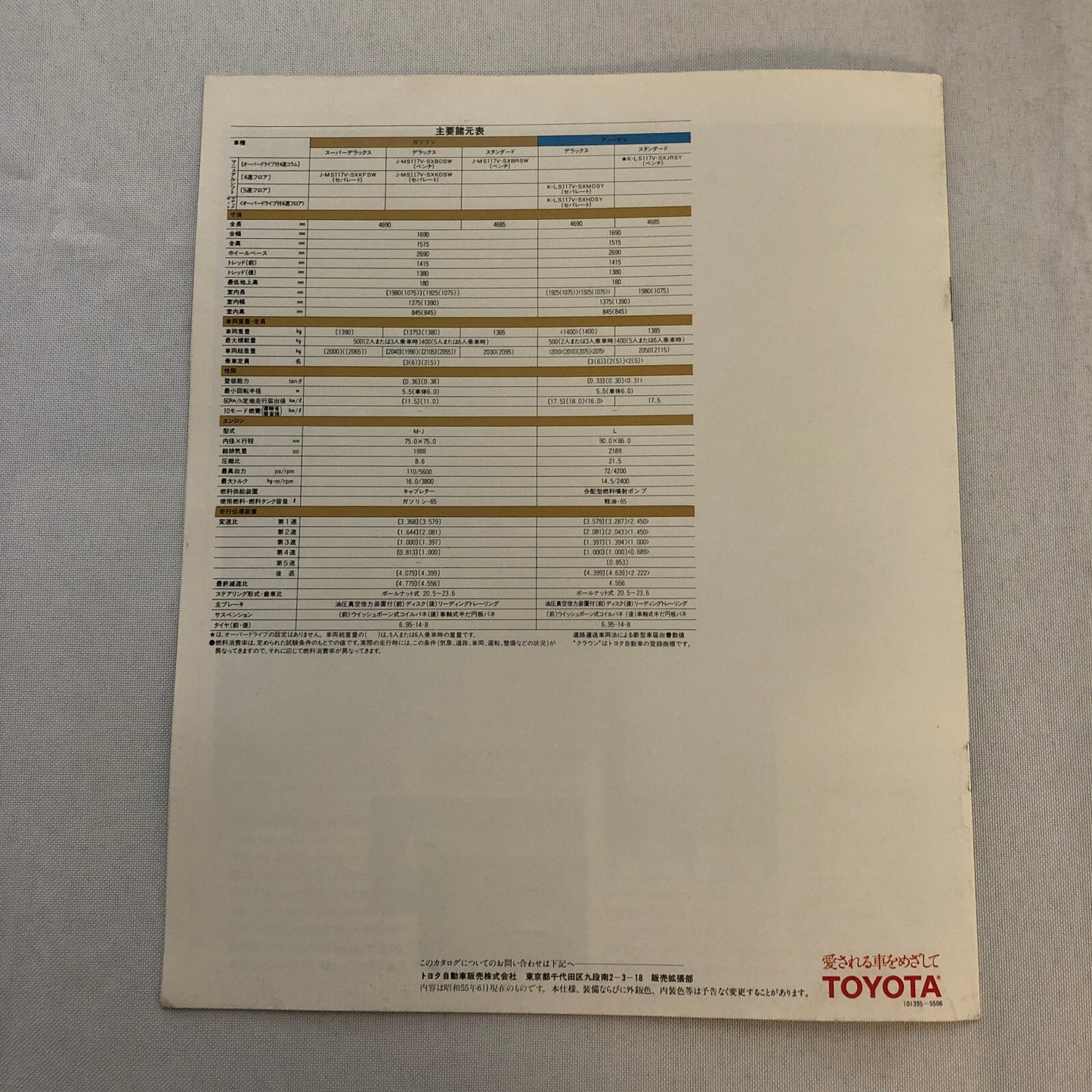 Toyota Crown Station Wagon Van Car Sales Brochure Catalog Japanese Text JDM