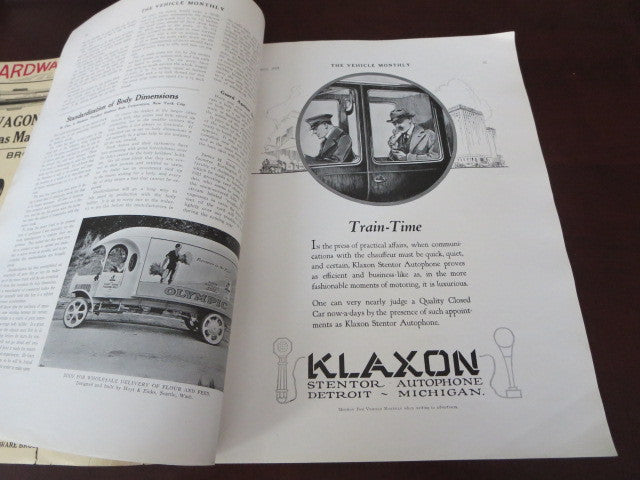 1921 Vehicle Monthly Magazine Klaxon Custom Car & Truck Bodies Paint Upholstery