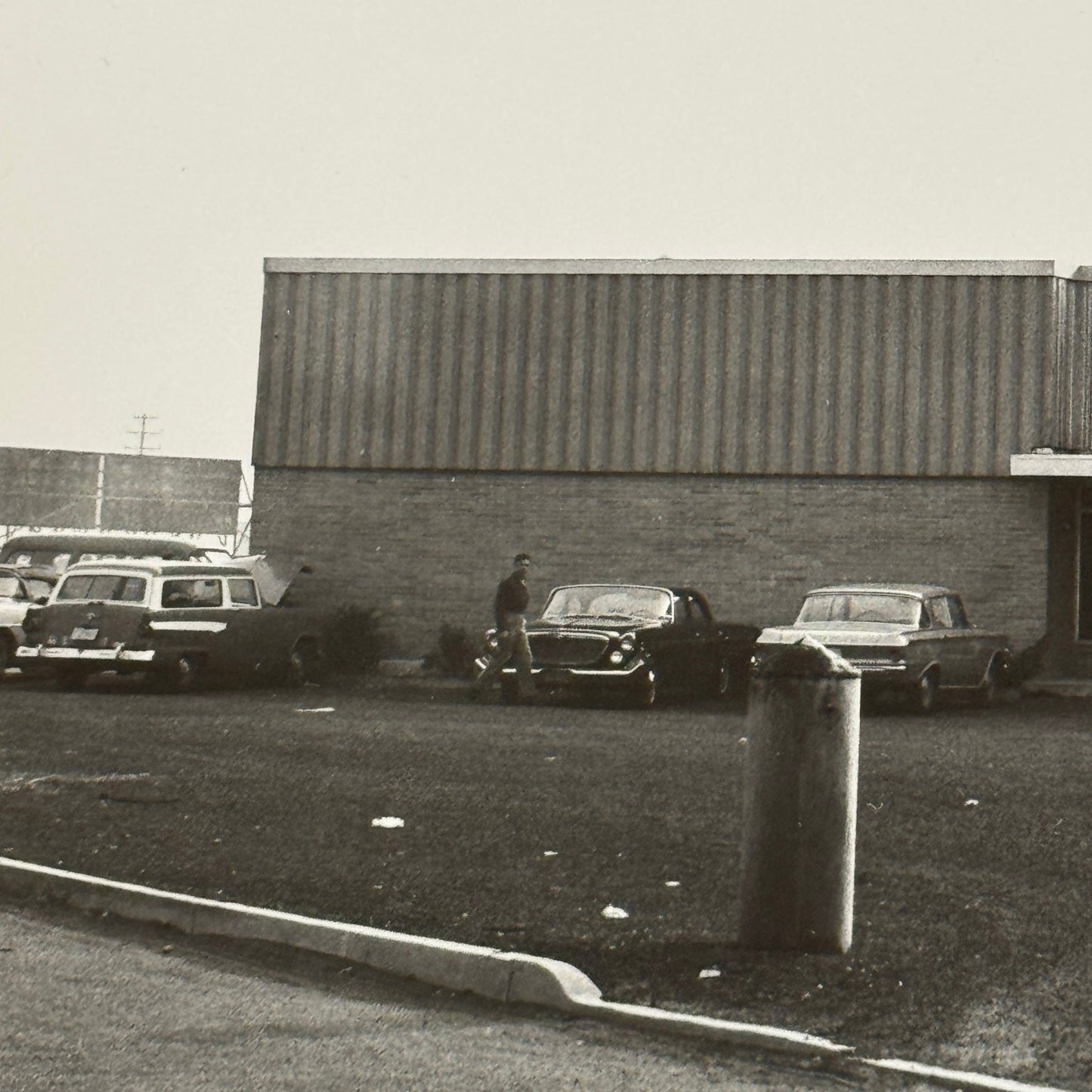 Vintage Photograph Photo Print 1950s 1960s Cars Automobiles Outside Building