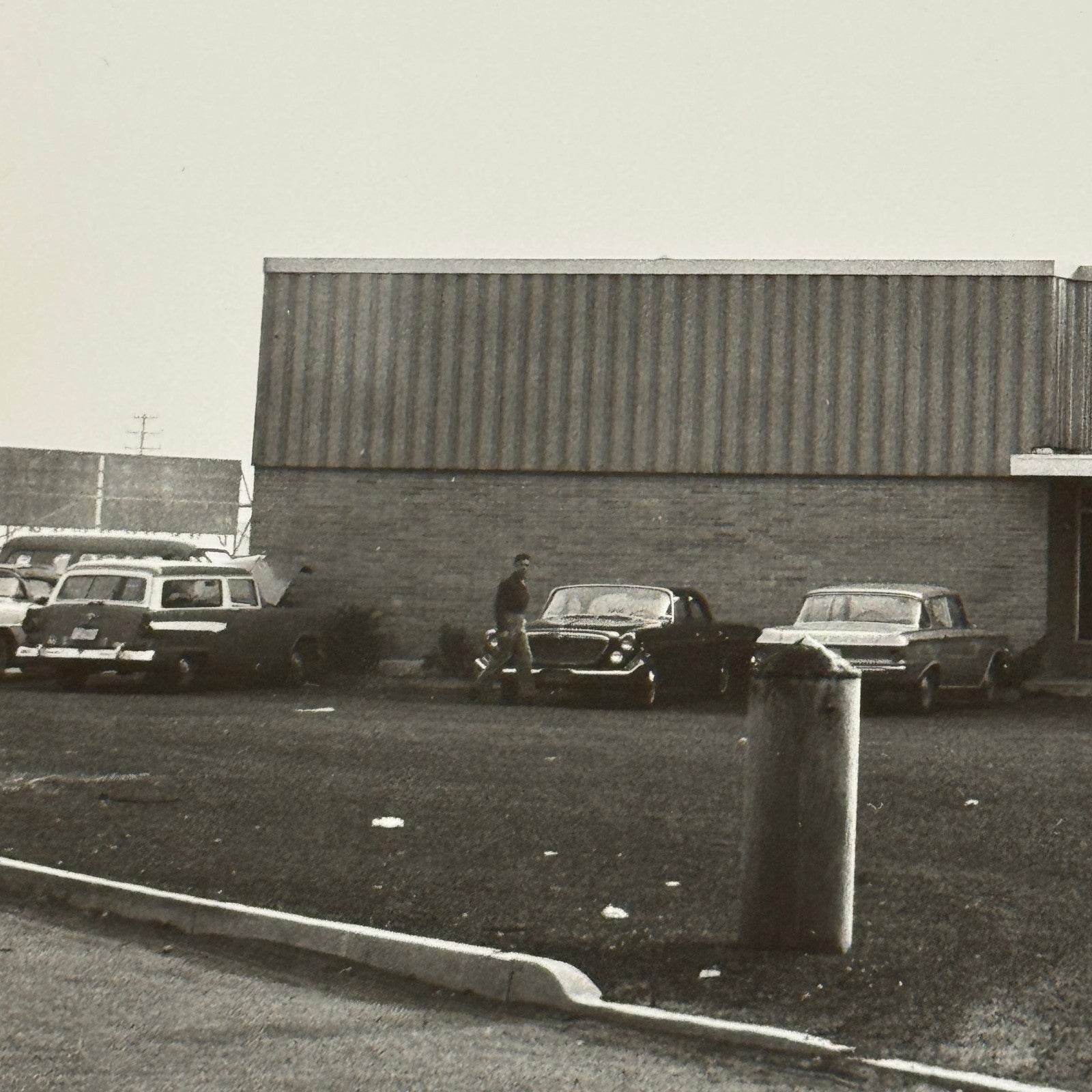 Vintage Photograph Photo Print 1950s 1960s Cars Automobiles Outside Building