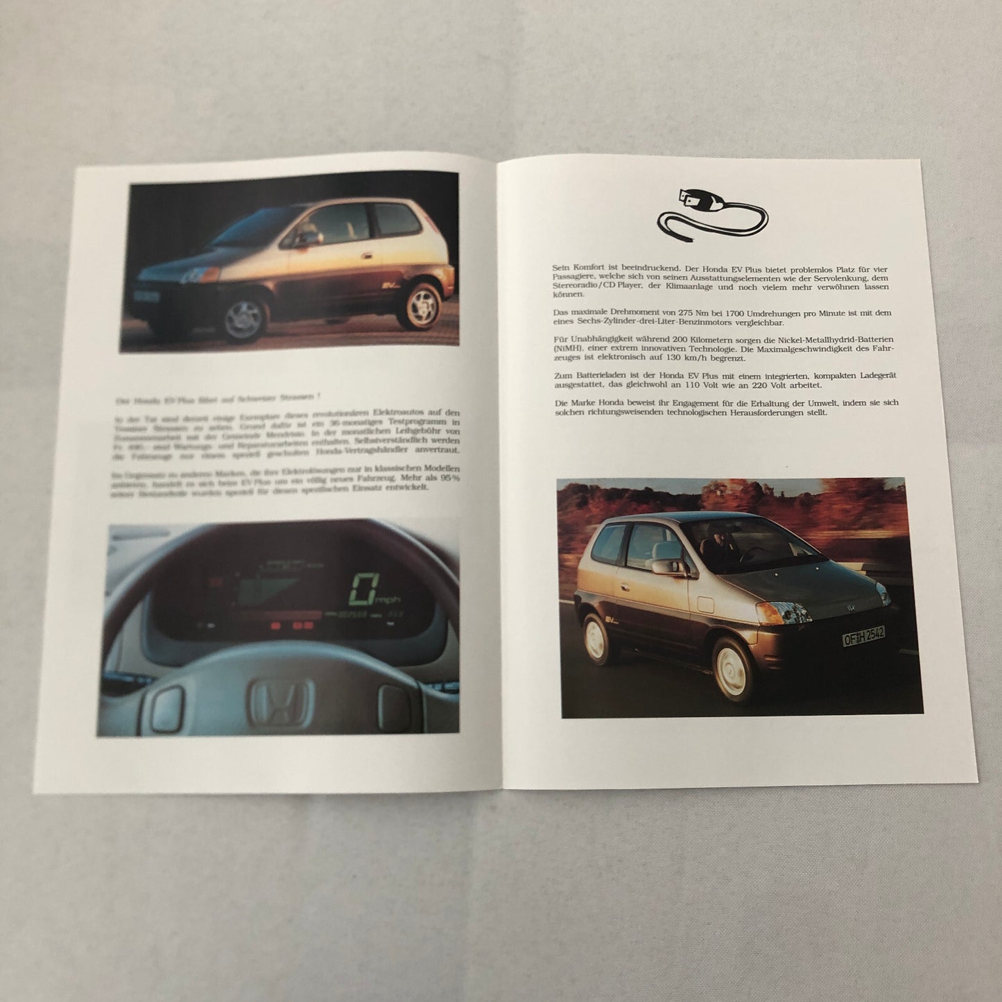 Honda EV Plus Electric Car Sales Brochure Catalog GERMAN Text Swiss Switzerland