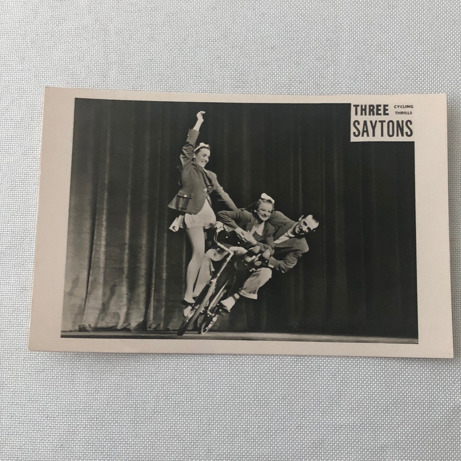Circus Bicycle Balancing Acrobatic Act Stunt Three Saytons Photo Photograph