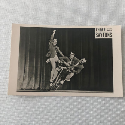 Circus Bicycle Balancing Acrobatic Act Stunt Three Saytons Photo Photograph