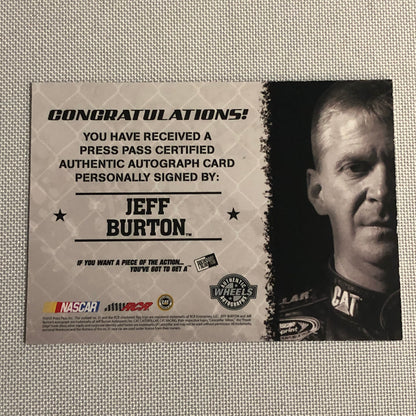 2010 Wheels Main Event Marks Jeff Burton NASCAR Signed Auto Autograph Card /54