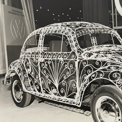 Vintage Volkswagen VW Beetle Wrought Iron Sculpture Concept Car Art Photograph