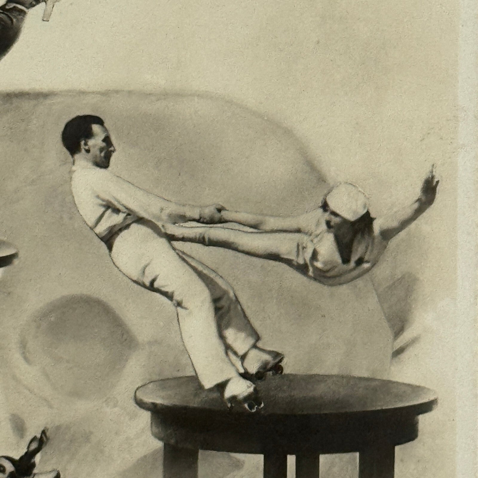 Roller Skating Acrobat Performing Act Circus Postcard The Two Diamonds Vintage
