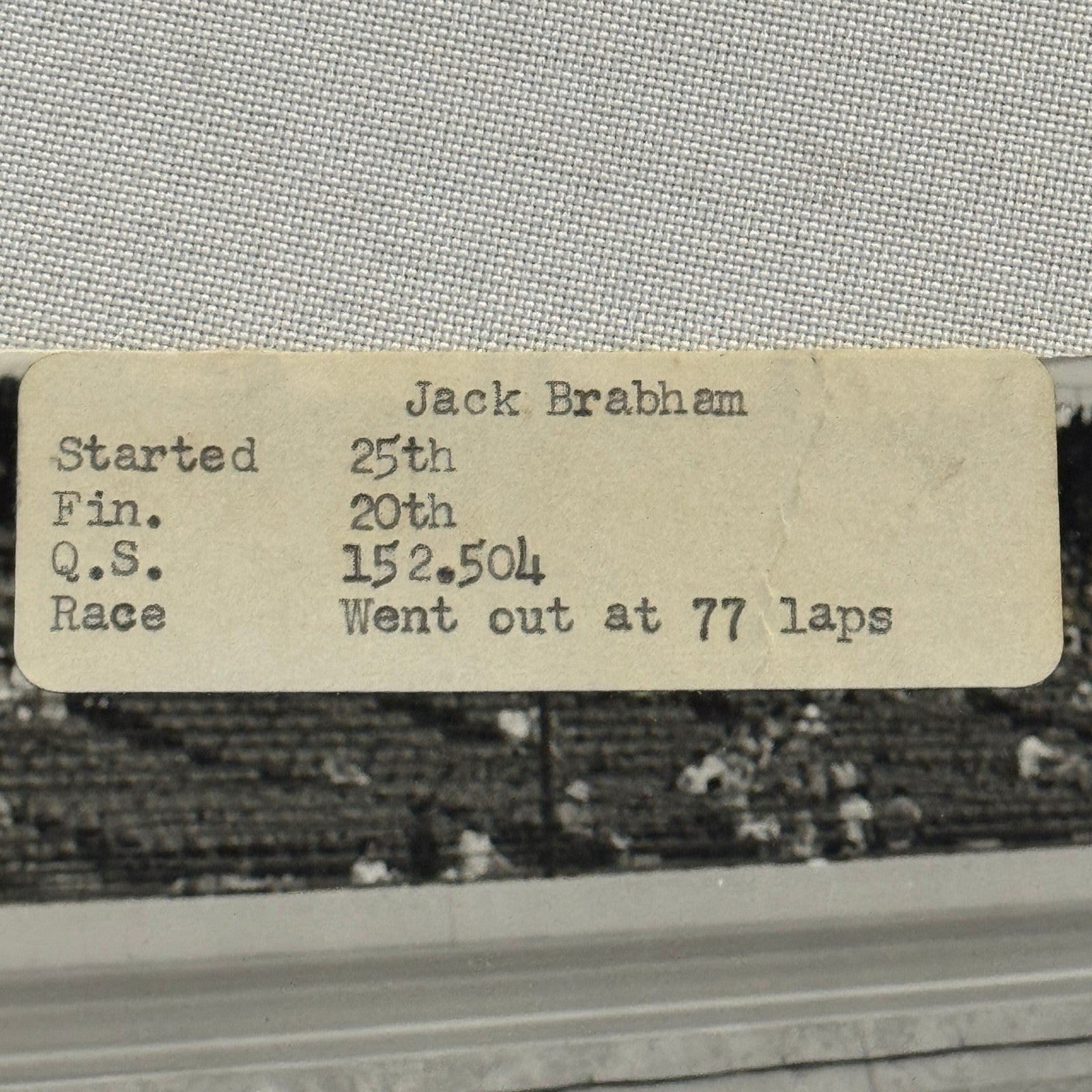 Vintage Racing Photo Photograph Jack Brabham 1964 Indianapolis Motor Speedway