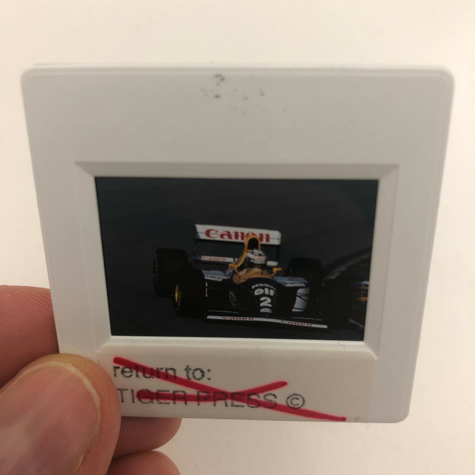 Vintage Formula One F1 Racing 35mm Slide Photo Alain Prost Williams Renault Car 