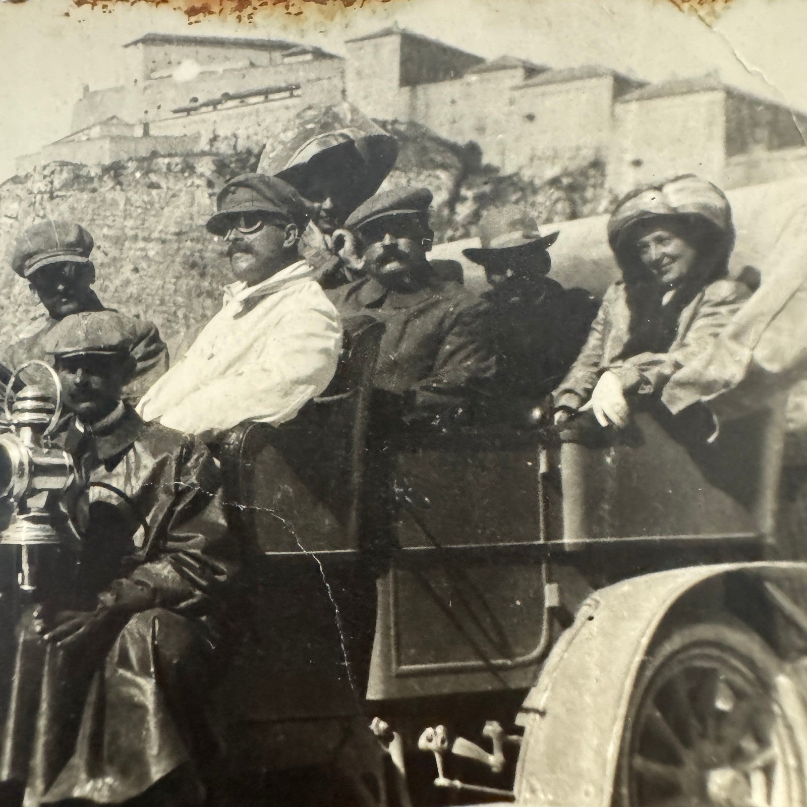 Vintage Photograph Photo People in Early Antique Automobile