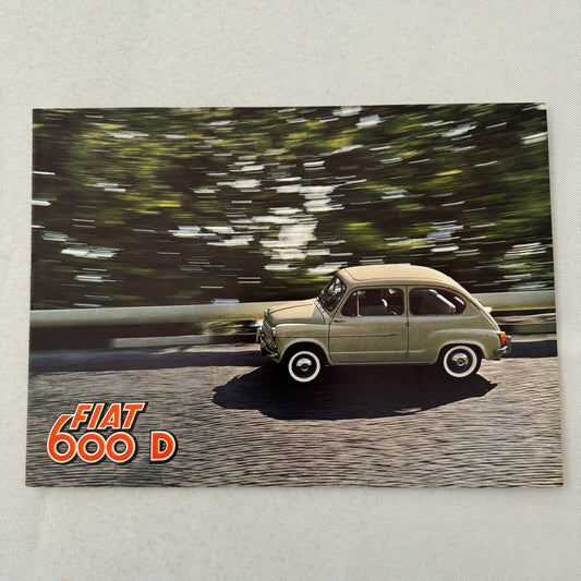 Fiat 600D Car Sales Brochure Catalog Advertising Vintage Fiat 600 D