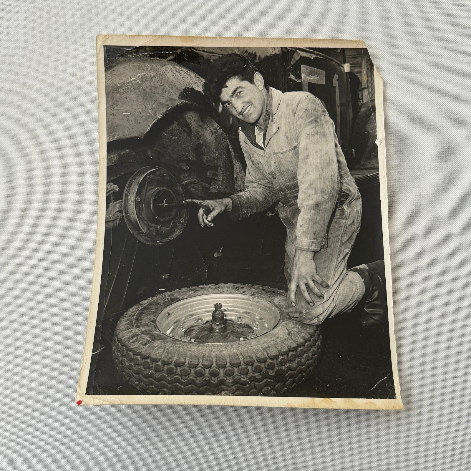 Vintage Stock Car Racing Car Driver Photo Photograph Mechanic