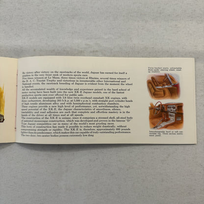 Jaguar Sales Brochure Catalog Advertising E-Type EType XK-E Roadster Mark IX 3.8