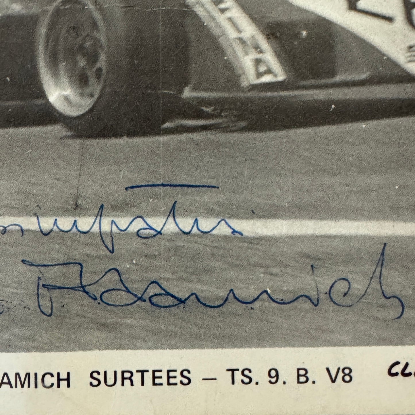 Andrea de Adamich Racing Driver Photo Photograph Surtees Signed Autograph