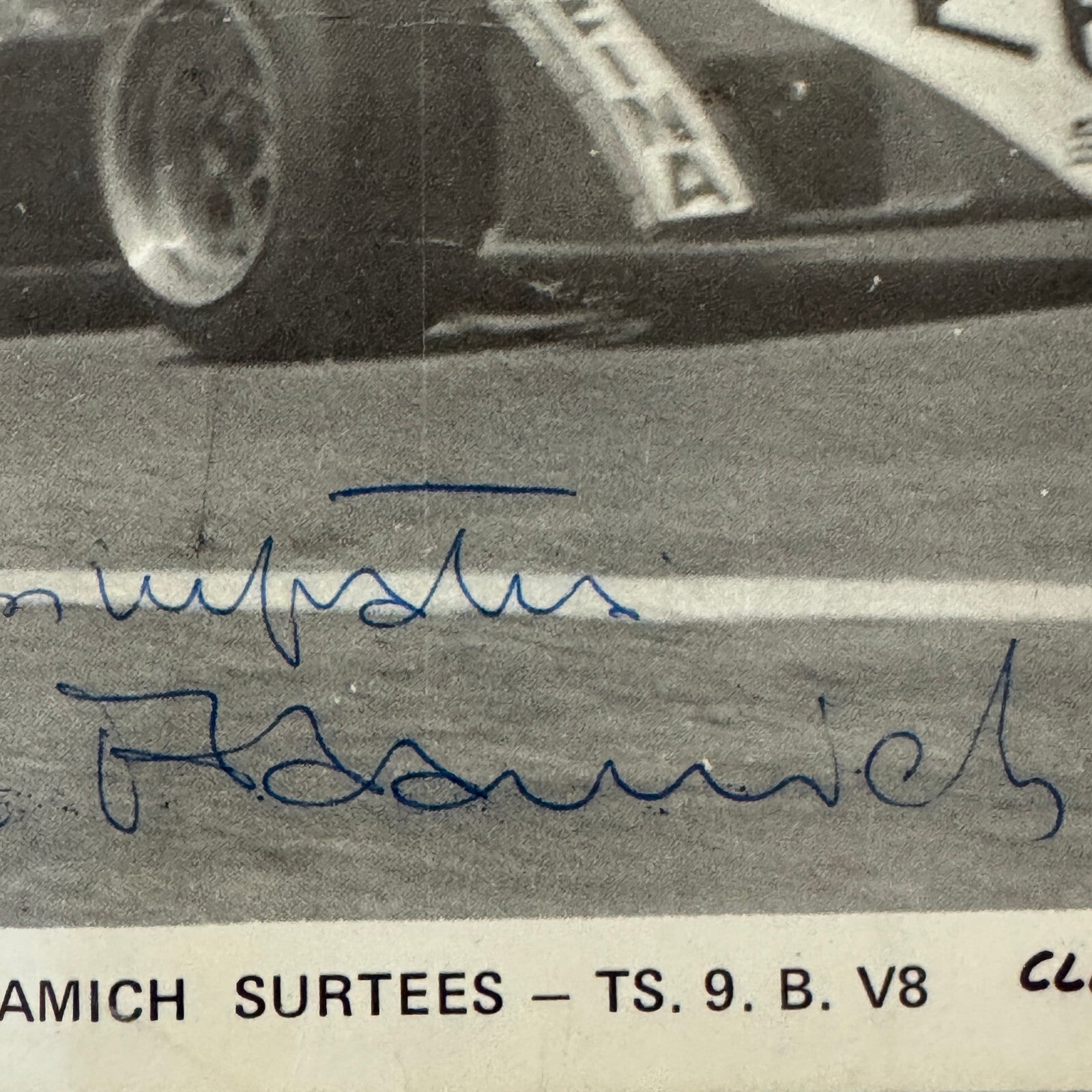 Andrea de Adamich Racing Driver Photo Photograph Surtees Signed Autograph